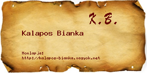 Kalapos Bianka névjegykártya